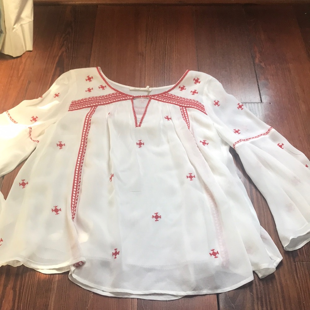 Red and White top